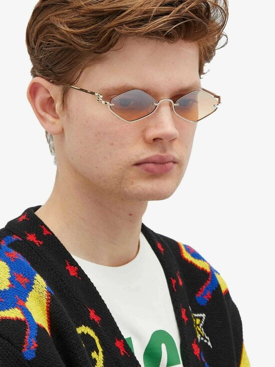 Gucci Unisex Sunglasses | Gold Cat Eye Rose Mirror GG Pattern | GG1604S 004 main image 16